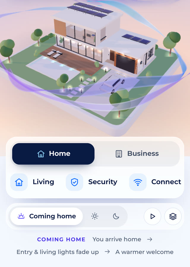 The smart-now 3D house on a phone